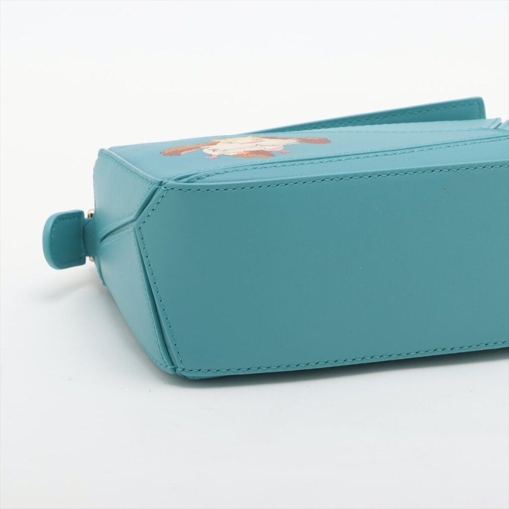 Loewe x Studio Ghibli Mini Puzzle Bag Leather 2 Way Handbag Blue - Picture 4 of 12